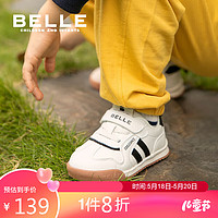 BeLLE 百丽 童鞋秋23年儿童运动鞋男女时尚休闲鞋宝宝软底板鞋 黑色28码