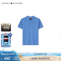 TOMMY HILFIGER24春夏童装男珠地肌理休闲简约小绣标短袖POLO衫22805 蓝色431 6/120cm
