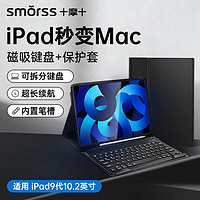 Smorss 适用苹果iPad键盘9代10.2英寸 带笔槽保护套壳不带鼠标通用2021/2019/2020第7/8/9代iPad/Air3