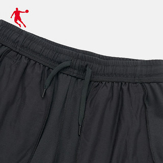 乔丹QIAODAN运动长裤男夏季针织收口休闲收口裤子卫裤 黑色板岩灰 4XL