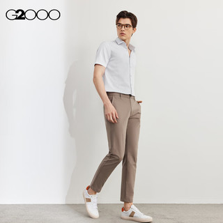 G2000【易打理】男装2024春夏商场棉质混纺双色纱线短袖衬衫【合G2】