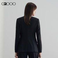 G2000【舒适弹性】女装2024春夏提花肌理弹性西服外套【合G2】 轻薄弹力-黑色修身25寸 38