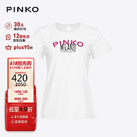PINKO 品高 2024女士logo印花棉T恤 Z04 L
