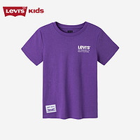Levi's 李维斯 童装男童短袖T恤2023夏季新款儿童背面经典双马标半袖上衣 紫罗兰 110/56