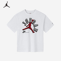 Jordan 耐克短袖T恤夏季男女童JORDAN运动上衣  纯白色 110