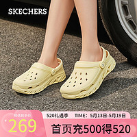 斯凯奇（Skechers）女鞋洞洞鞋夏季透气软弹凉鞋沙滩轻质休闲鞋子运动拖鞋女111561 亮黄色/YEL 37