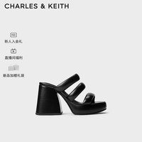 CHARLES&KEITH24夏新品防水台半拖粗跟厚底高跟凉鞋CK1-60580292