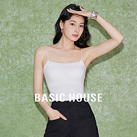 百家好（Basic House）吊带女背心打底白色风感波粒-B0624H5V432 白色 XL110-125斤