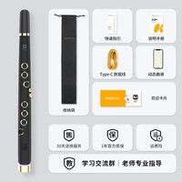 ROBKOO/锣钹库 锣钹库Robkoo小小笛电子竖笛无线蓝牙无线电吹管 小小笛 黑色