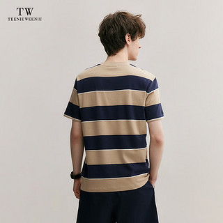 Teenie Weenie Men小熊男装条纹T恤男2024年夏季休闲圆领短袖T 卡其色 175/L