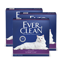 88VIP：EVER CLEAN 铂钻 EverClean铂钻美国进口猫砂紫标14磅*3盒膨润土除臭猫砂