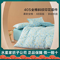 BLISS 百丽丝 水星集团百丽丝家纺床上用品四件套薄款床单被套卧室家用全棉套件