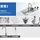 大件超省：OULIN 欧琳 OLWG68440 食品级304不锈钢单槽 配不锈钢龙头CFX001