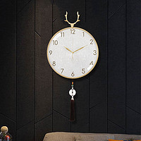Hense 汉时 时尚现代挂钟创意客厅挂墙时钟简约石英钟表HW235基础款75cm