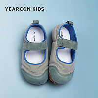 YEARCON 意尔康 童鞋24年女童皮鞋夏季透气儿童休闲鞋丑萌鞋防滑男童鞋灰/绿34 34码