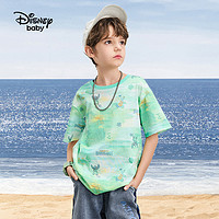 88VIP：Disney baby 迪士尼男童纯棉短袖T恤2024夏新款儿童户外时尚男生半袖上衣童装