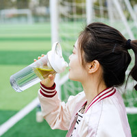 乐扣乐扣户外摇摇杯随手塑料杯运动水壶茶水杯子 纯白 850ml