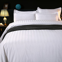 宾馆酒店被套单件纯白色布草民宿旅馆足浴场公寓被罩床单床笠枕套