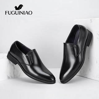 富贵鸟（FUGUINIAO）皮鞋男套脚百搭一脚蹬男鞋懒人鞋商务休闲正装鞋婚鞋