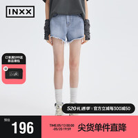 英克斯(inxx)时尚潮牌夏新品爱心刺绣牛仔短裤女APE2240816