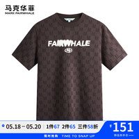 马克华菲【纯棉印花】短袖T恤男24夏透气吸汗潮流休闲圆领字母满印上衣T恤 306棕色 L
