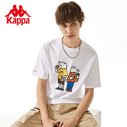 Kappa 卡帕 运动短袖情侣男女狗印花T恤圆领半袖新款