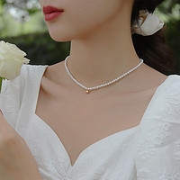 复古法式优雅赫本风单层4mm珍珠项链女轻奢高级锁骨链