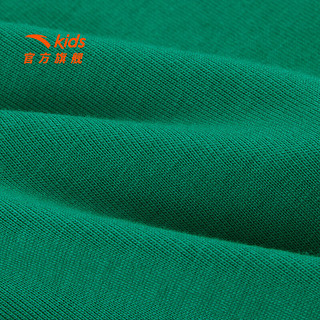 安踏儿童T恤通用童针织长袖衫2024年秋季简约舒适拼色透气运动长T 精灵绿-2 170cm