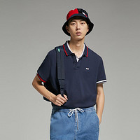 TOMMY HILFIGER Tommy Jeans 23春夏男装纯棉小绣标拼色合身版短袖POLO衫18820