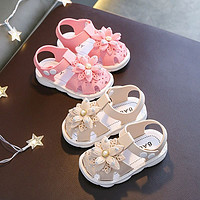 矮马 夏季0-1-3岁女宝宝凉鞋女童婴幼儿软底学步鞋子公主鞋包头小童鞋
