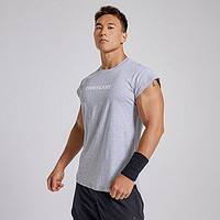 omG! OMG夏季薄款纯棉透气冰丝运动T恤男士短袖跑步速干训练健身衣服 灰色 XL