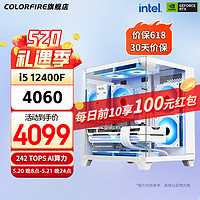 COLORFUL 七彩虹 RTX4060主机DDR5无立柱海景房主机台式DIY组装电脑电竞游戏整机