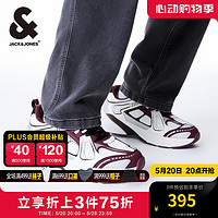 杰克·琼斯（JACK&JONES）夏季运动休闲潮流舒适鞋厚底透气撞色材质拼接男鞋2242C8003 F16 酒红色 单层 F16 酒红色 43 鞋