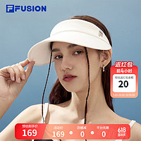 FILA FUSION斐乐潮牌女帽空顶帽2024夏时尚休闲遮阳帽运动帽 棉花糖白-IV XS