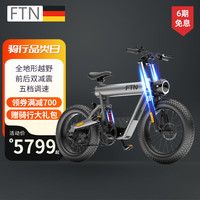 FTN 电动自行车锂电池电瓶车20英寸沙滩越野雪地车7档变速助力车 高座包/轻奢版20A