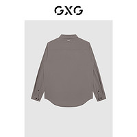 GXG 男装 商场同款极简系列卡其色微阔翻领长袖衬衫 22年冬季新品