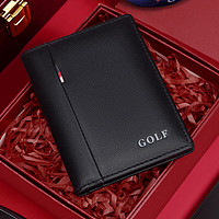 GOLF 高尔夫 男士卡包头层牛皮卡片包男女多卡位银行卡包驾驶证件套卡夹礼盒装
