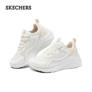 斯凯奇（Skechers）女鞋夏季糕糕鞋网面透气女士绑带休闲运动鞋117519 白色/粉色/WPK 37