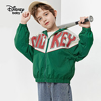 88VIP：Disney baby 迪士尼童装男童前卫连帽外套2023秋季新款儿童洋气宽松上衣潮酷