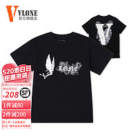 VLONE 短袖男潮牌Smoke大V夏季新款t恤 V005黑 M（尺码偏大150斤以内）
