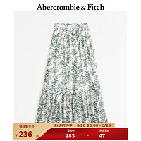 Abercrombie & Fitch 亚麻混纺层叠式中长款半身裙KI143-4048