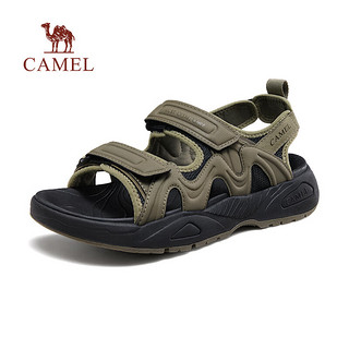 骆驼（CAMEL）2024夏季休闲户外透气凉鞋耐磨轻便软弹舒适沙滩鞋 G14M074662 绿色 44