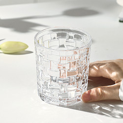 FGA 富光玻璃杯子方块格纹酒杯女水杯家用套装饮料咖啡杯ins风