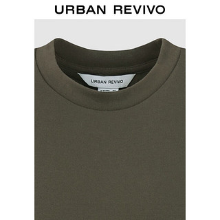 URBAN REVIVO 女士潮流百搭时尚纯色套头短袖T恤 UWV440191 石色 XL