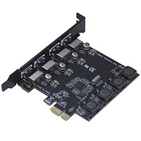 moge 魔羯 MC2016 台式机PCIEx1转4口USB3.0独立供电扩展卡 瑞萨(NEC)芯片