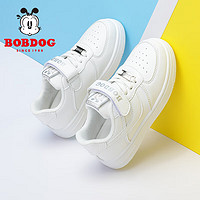 巴布豆（BOBDOG）男童鞋软底透气低帮板鞋儿童运动鞋 101531028 白色30 30码内长19.7cm/适合脚长18.7cm