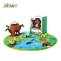 jollybaby 祖利宝宝 婴儿宝宝0-3岁早教游戏立体布书儿童玩具地毯礼盒装 丛林游戏毯