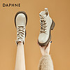 DAPHNE 达芙妮 马丁靴女鞋2024春季新款英伦风厚底加绒小个子短靴平价靴子