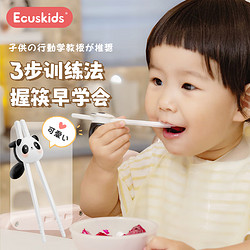 Ecuskids 熊猫儿童筷子训练筷2-3-6岁虎口训练筷幼儿宝宝学习筷儿童餐具