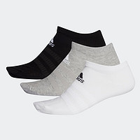 adidas 阿迪达斯 三双装短筒运动袜子男女阿迪达斯官方DZ9400 中麻灰/白/黑色 M